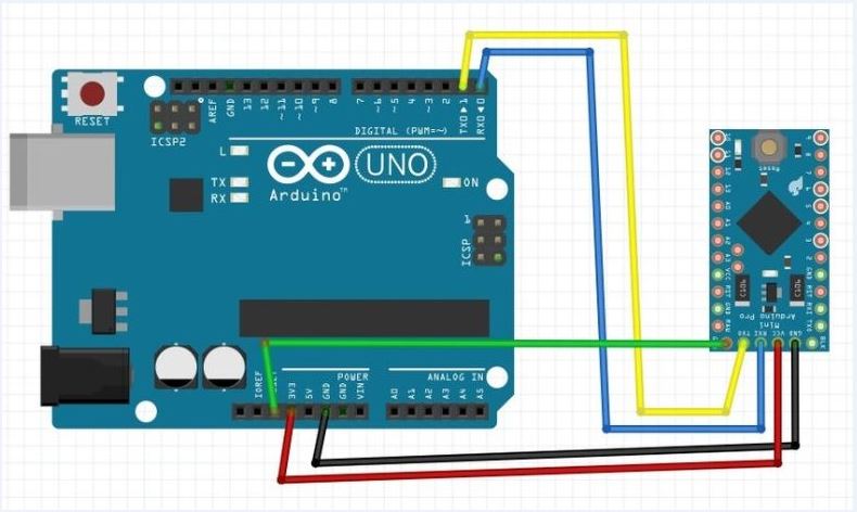 Arduino Uno ve Arduino Pro Mini Bağlantısı